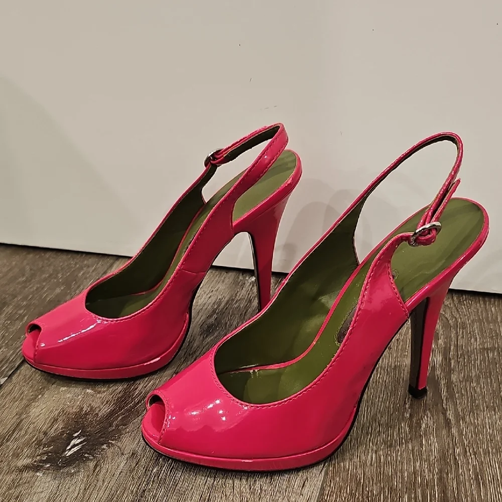 TED BAKER Vibrant Barbie Pink Peep-Toe Heels